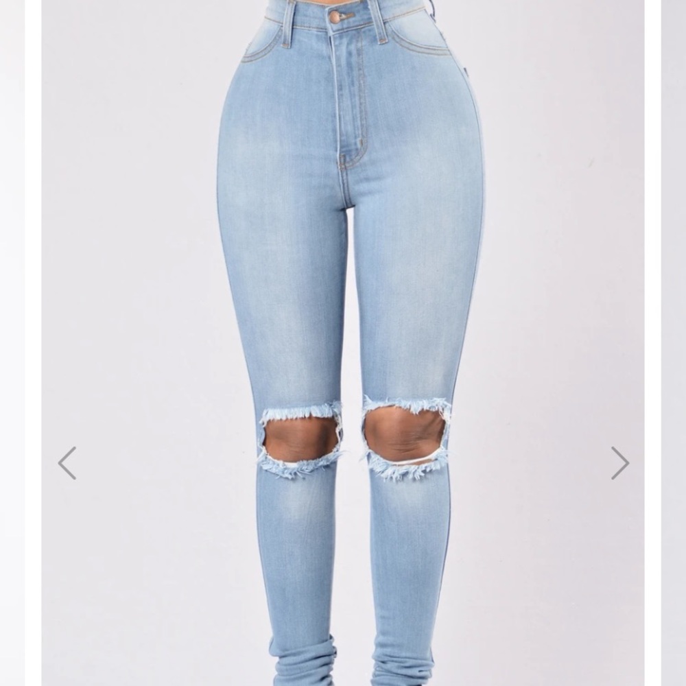 Fashion Nova Tough Luck Jeans - Light Blue